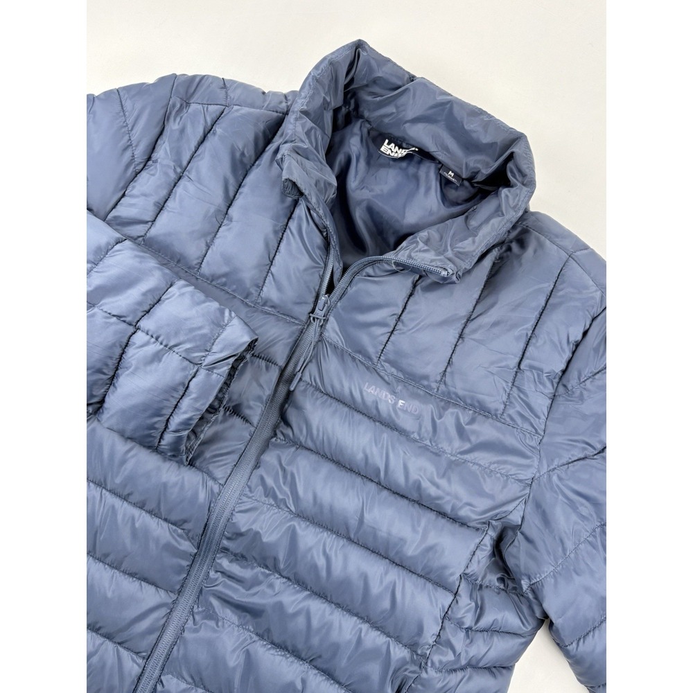 NWT Lands End Packable Puffer Jacket Vintage Indigo LM35OW426. Men's Medium